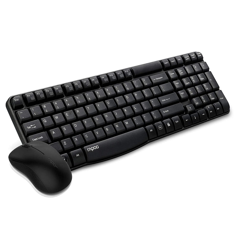 Rapoo Wireless Optical Mouse & Keyboard, Black - X1810