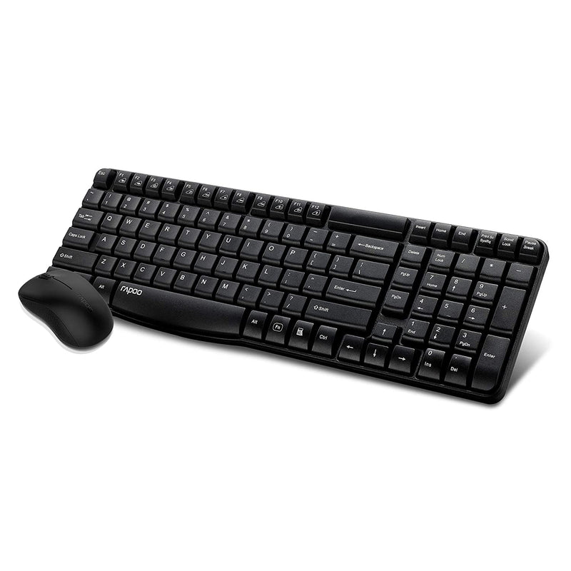 Rapoo Wireless Optical Mouse & Keyboard, Black - X1810