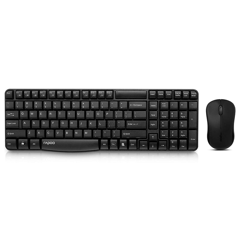 Rapoo Wireless Optical Mouse & Keyboard, Black - X1810