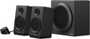 Logitech Z333 2.1 Multimedia Speaker System with Subwoofer, Rich Bold Sound, 80 Watts Peak Power, Strong Bass, Black - 980-001203