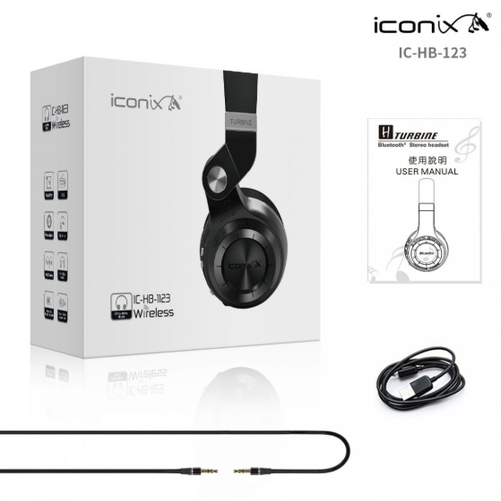 Iconix IC-HB-1123 In-ear Wireless Headset - Bluetooth Stereo Turbine Curve